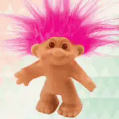 Troll doll with pink hair