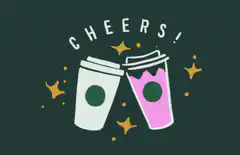 Coffee cups clinking cheers