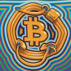 Bitcoin Logo with Glowing Cable