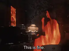 This is fine dog in burning room