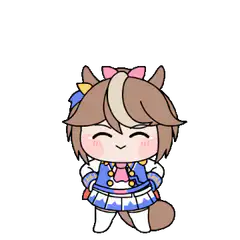 Chibi horse girl smiling