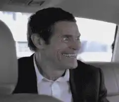 Willem Dafoe creepy car smile