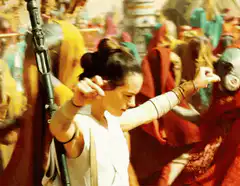 Rey dancing in the crowd
