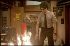 Feynman puts out fire with fire extinguisher