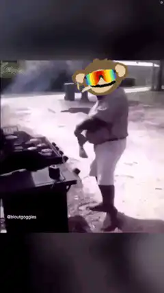 Man dancing at barbecue