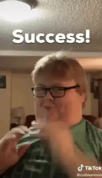 Success! Man celebrating