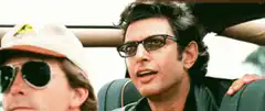 Jeff Goldblum smiling in Jurassic Park