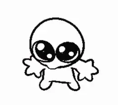 Cute cartoon character turns around