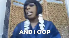 Woman singing and I oop