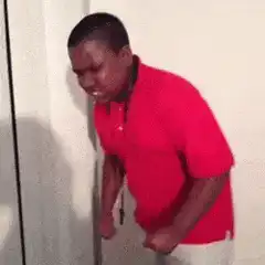 Man in red shirt dancing