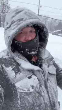 Man covered in snow says WTF eh