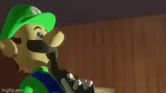 Luigi laughing hysterically