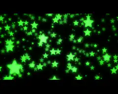 glowing green stars on black background