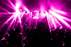concert stage lights changing color