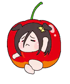 chibi girl inside a cherry