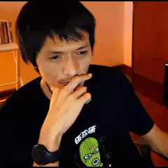 Man with laser eyes