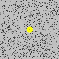 Yellow circle drawing a blue line