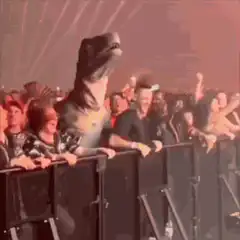 T-Rex headbanging at concert
