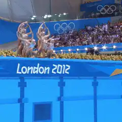 Synchronized swimmers dive at London 2012