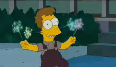 Ralph Wiggman blows out sparklers