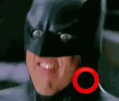 Batman Grinning With Red Circle