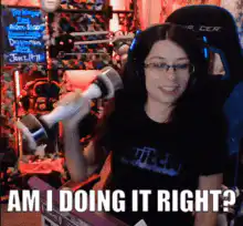 Woman lifting dumbbell asking if she is doing it right
