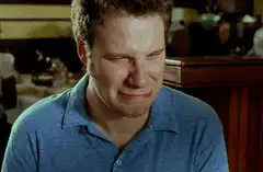Seth Rogen crying face