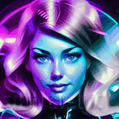 Blonde woman in futuristic suit