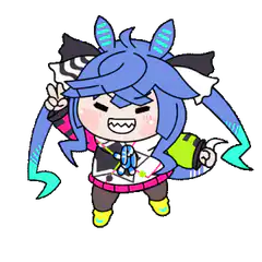 Chibi Hatsune Miku making a peace sign