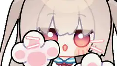 anime girl with cat paws