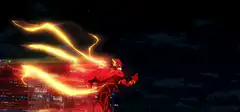The Flash running with lightning