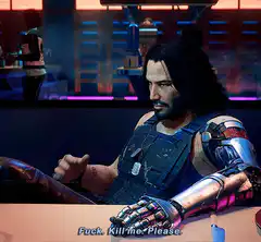 Keanu Reeves Cyberpunk 2077 Facepalm