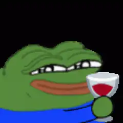 Pepe drinking wine