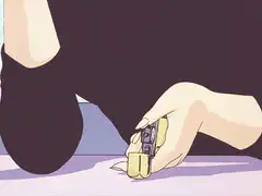 Hand opening a yellow lighter
