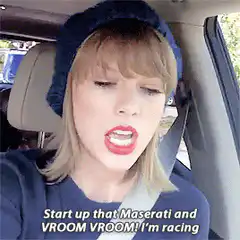 Taylor Swift singing in car