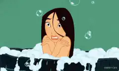 Mulan in a bubble bath