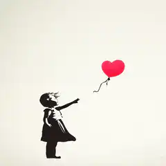 Girl Reaching for Balloon Becomes Bitcoin