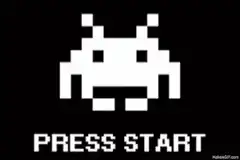 Pixel alien press start