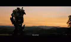 Optimus Prime arrives at sunset