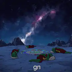 Teenage Mutant Ninja Turtles sleeping under stars
