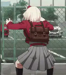 anime girl shaking fence
