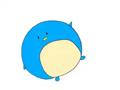 round blue bird character