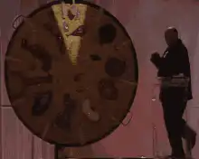 Man spins wheel of dog breeds