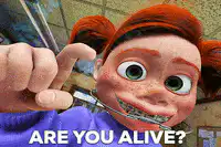 Are You Alive? Girl Pointing