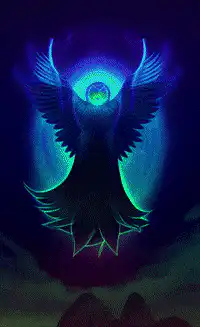 Color shifting angel silhouette