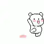 cute white bear waving