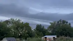 Pink light in the clouds