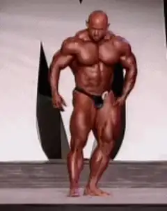 Bodybuilder posing on stage