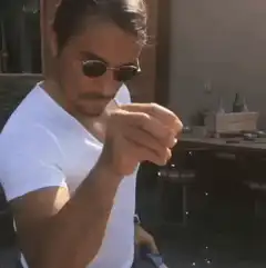 Man sprinkling salt with hand