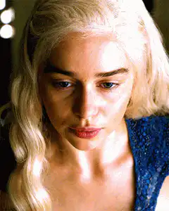 Daenerys Targaryen looking down